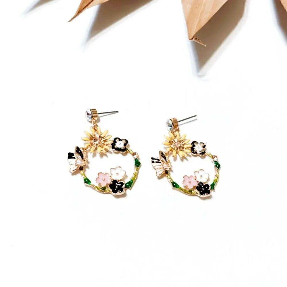 Flower dangle earrings #1097